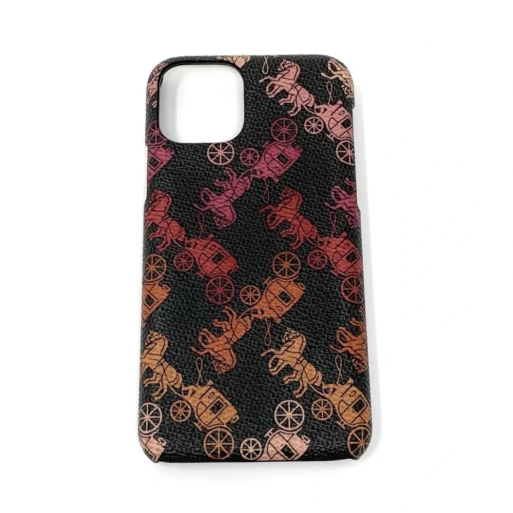 COACH NEW YORK Slim Wrap‎ Case iPhone 11 Pro Max Black Multi Color Horse Logo